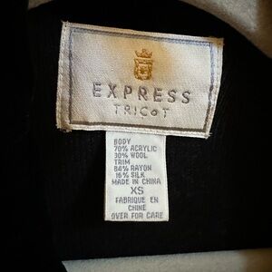 Velvet wool silk Express Tricot dress shirt XS